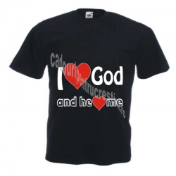 Tricou I love God culoare negru